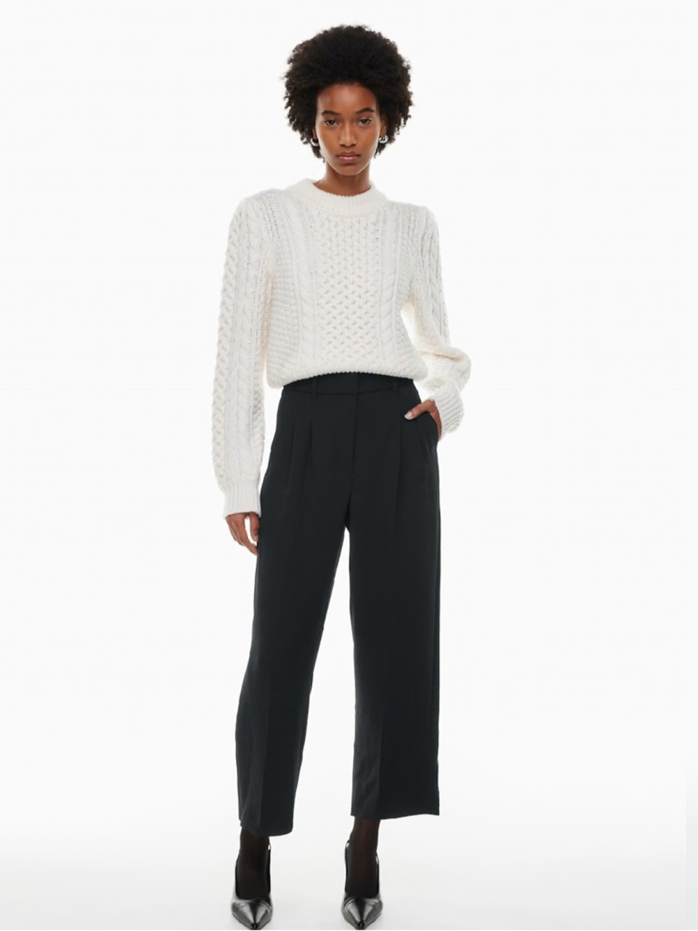 Aritzia viral effortless pants Black Wide-Leg Trousers